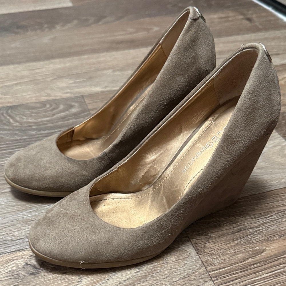 BCBGeneration Taupe Wedge Shoes